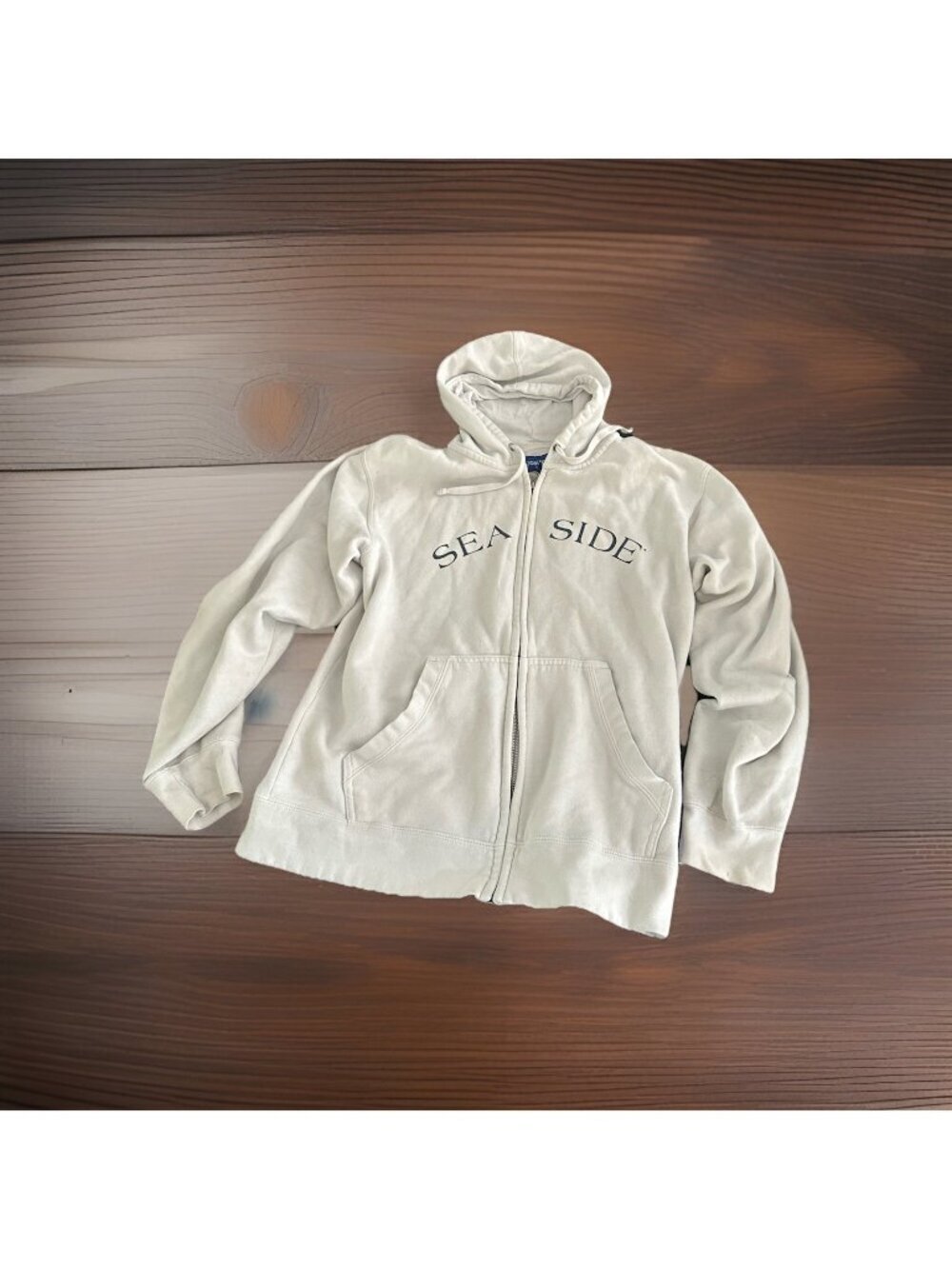 Gear For Sports Seaside Big Cotton White Full Zip Hoodie Sweatshirt Womens Mediu